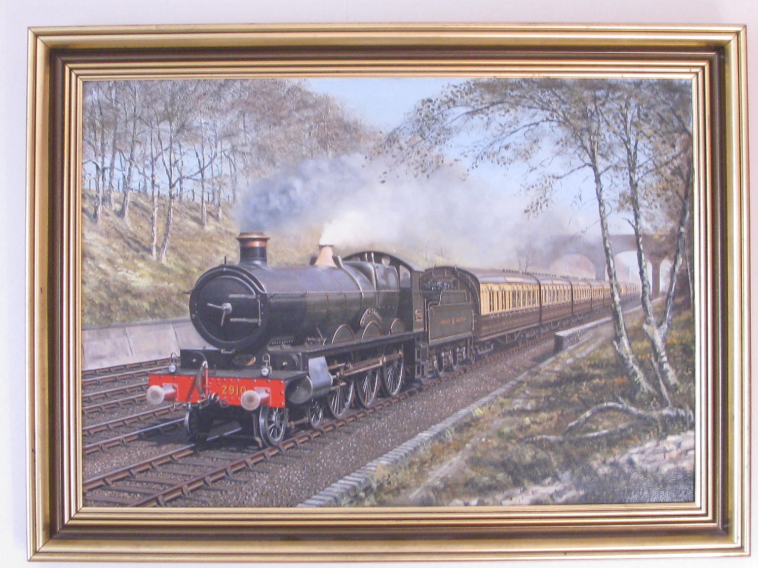 Gerald Broom - oil on board 4-6-0 GWR Locomotive & Tender Saint class ...