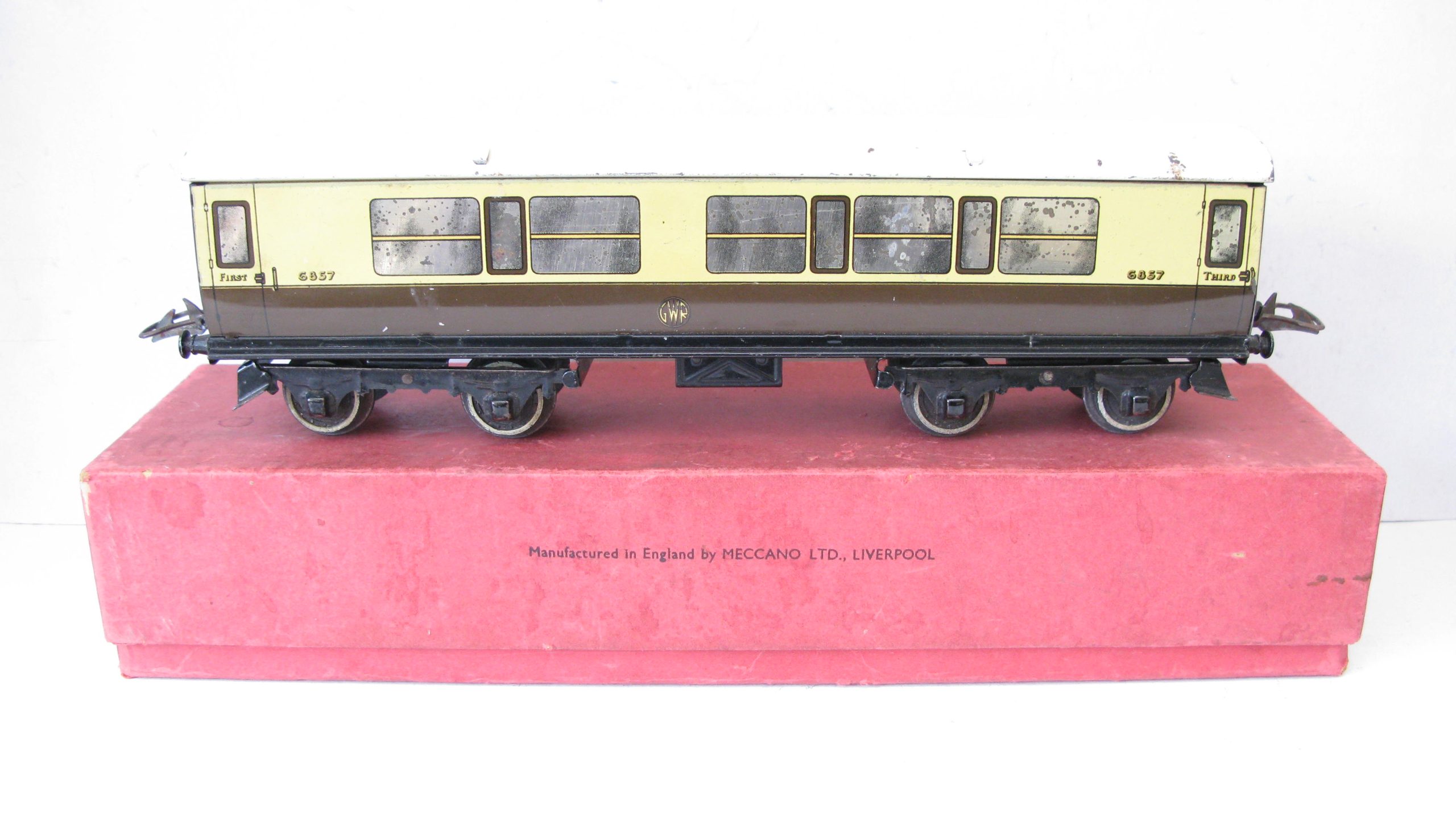 Hornby 0 Gauge No.2 GWR Corridor Coach - Boxed - Vintage Hornby Trains