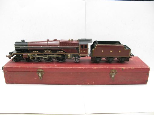 Hornby 0 Gauge 4-6-2 Loco & Tender LMS Lined Maroon 'Princess Elizabeth' No.6201, 3-rail 20 volt Electric Late issue Circa 1939/40 - Boxed