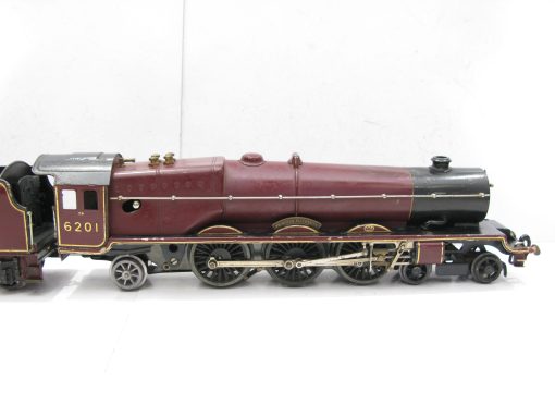 Hornby 0 Gauge 4-6-2 Loco & Tender LMS Lined Maroon 'Princess Elizabeth' No.6201, 3-rail 20 volt Electric Late issue Circa 1939/40 - Boxed - Image 13