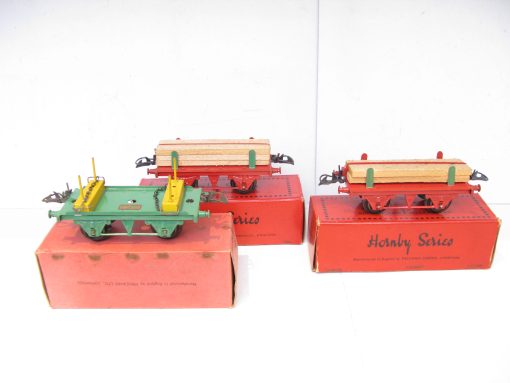 Hornby 0 Gauge No.1 Timber Wagons and No.1 Lumber Wagon - Boxed Priced at £12 each