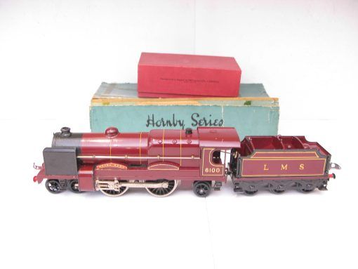Hornby 0 Gauge E320 Loco & Tender LMS Maroon 'ROYAL SCOT' No.6100, 3-rail 20 volt electric - boxed