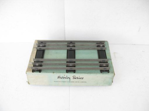 Hornby 0 Gauge Tinplate 3-Rail Electric Double straights Box (6 ) - Boxed