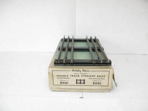 Hornby 0 Gauge Tinplate 3-Rail Electric Double straights Box (6 ) - Boxed - Image 2