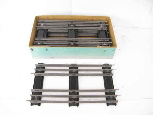 Hornby 0 Gauge Tinplate 3-Rail Electric Double straights Box (6 ) - Boxed - Image 5