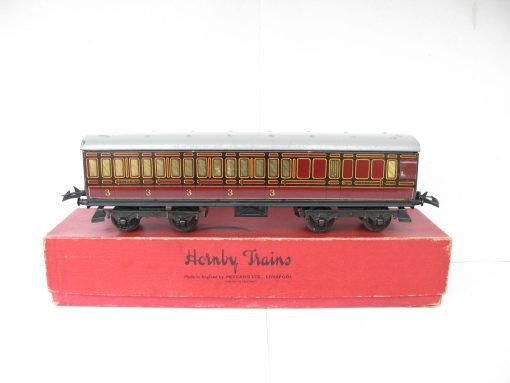 Hornby 0 Gauge Post war No.2 LMS All 3rd Brake end Passenger Coach circa 1948 - Boxed