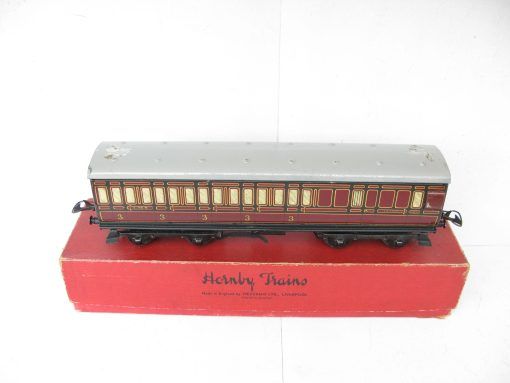 Hornby 0 Gauge Post war No.2 LMS All 3rd Brake end Passenger Coach circa 1948 - Boxed - Image 2