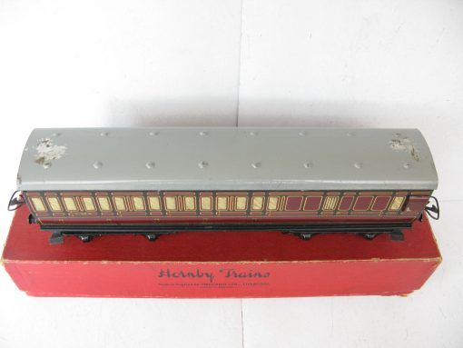 Hornby 0 Gauge Post war No.2 LMS All 3rd Brake end Passenger Coach circa 1948 - Boxed - Image 3