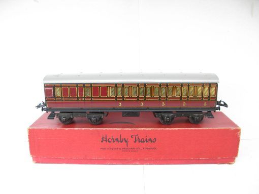 Hornby 0 Gauge Post war No.2 LMS All 3rd Brake end Passenger Coach circa 1948 - Boxed - Image 4