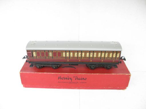 Hornby 0 Gauge Post war No.2 LMS All 3rd Brake end Passenger Coach circa 1948 - Boxed - Image 5