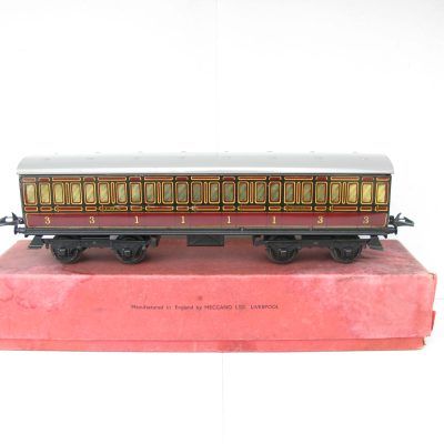 Hornby 0 Gauge Post war No.2 LMS 1st/3rd Passenger Coach circa 1948 - Boxed