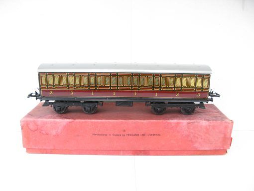 Hornby 0 Gauge Post war No.2 LMS 1st/3rd Passenger Coach circa 1948 - Boxed - Image 3