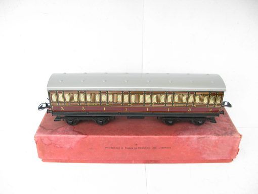 Hornby 0 Gauge Post war No.2 LMS 1st/3rd Passenger Coach circa 1948 - Boxed - Image 4