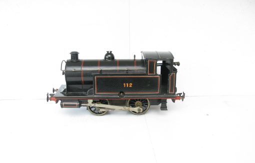 Bing Gauge 1 0-4-0 Tank Loco LNWR Lined black No.112, Clockwork - unboxed