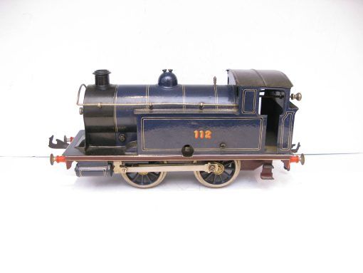 Bing Gauge 1 0-4-0 Tank Loco CR (Caledonian Railway) Lined blue No.112, Clockwork - unboxed