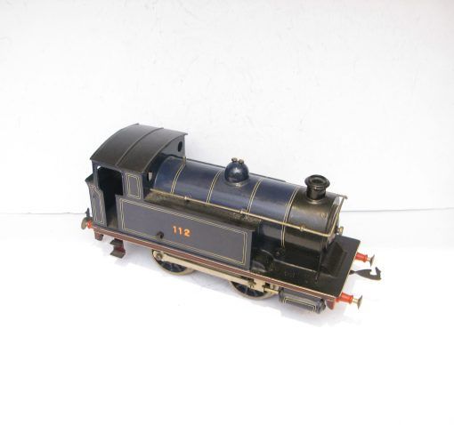 Bing Gauge 1 0-4-0 Tank Loco CR (Caledonian Railway) Lined blue No.112, Clockwork - unboxed - Image 4
