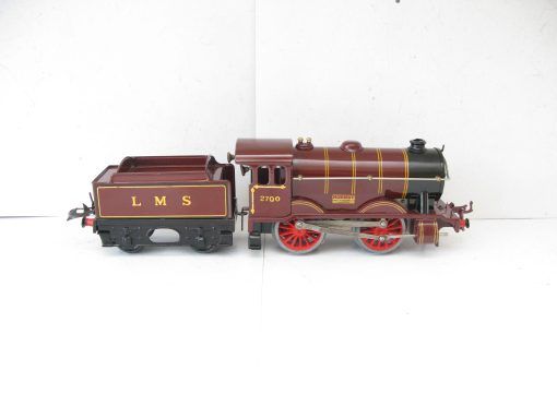 Hornby 0 Gauge No.1 Special Loco & Tender LMS lined maroon No.2700, Clockwork - unboxed - Image 6