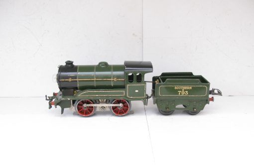 Hornby 0 Gauge E0/20 Loco & Tender SR Green No.E793, 3-rail 20 volt Electric circa 1935 - unboxed