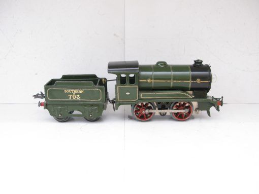 Hornby 0 Gauge E0/20 Loco & Tender SR Green No.E793, 3-rail 20 volt Electric circa 1935 - unboxed - Image 6