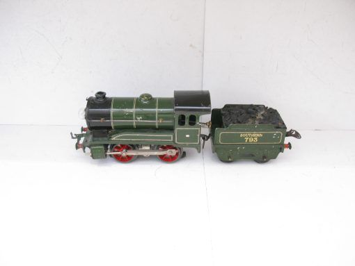 Hornby 0 Gauge E120 Loco & Tender SR Green No.793, 3-rail 20 volt Electric circa 1936/38 - unboxed - Image 3