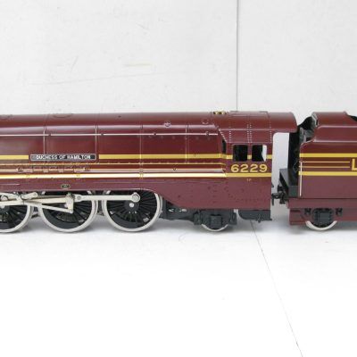 Ace 0 Gauge Modern issue E/12 LMS 4-6-2 Loco & Tender LMS Streamlined maroon Coronation class 'DUCHESS OF HAMILTON' No.6229,  2/3-rail electric - Boxed