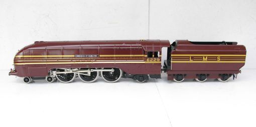 Ace 0 Gauge Modern issue E/12 LMS 4-6-2 Loco & Tender LMS Streamlined maroon Coronation class 'DUCHESS OF HAMILTON' No.6229,  2/3-rail electric - Boxed