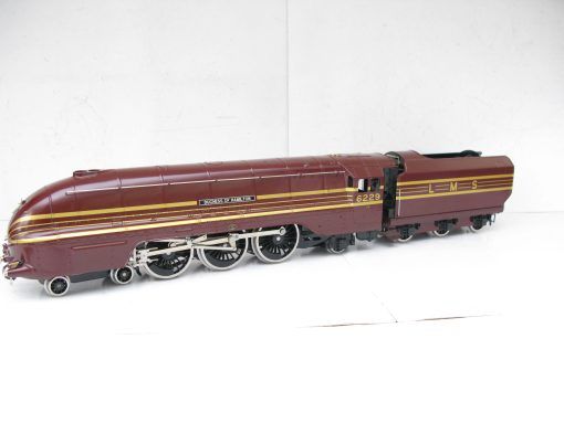 Ace 0 Gauge Modern issue E/12 LMS 4-6-2 Loco & Tender LMS Streamlined maroon Coronation class 'DUCHESS OF HAMILTON' No.6229,  2/3-rail electric - Boxed - Image 8