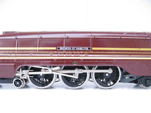 Ace 0 Gauge Modern issue E/12 LMS 4-6-2 Loco & Tender LMS Streamlined maroon Coronation class 'DUCHESS OF HAMILTON' No.6229,  2/3-rail electric - Boxed - Image 18
