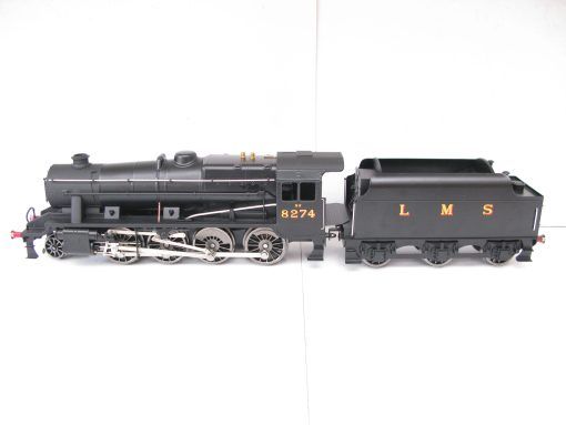Ace 0 Gauge Modern issue E/38 LMS Satin black 2-8-0 Loco & Tender class 8F No.8274, 2/3-rail electric - Boxed with outer mailer