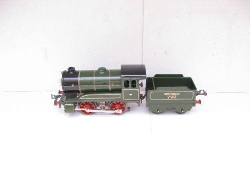Hornby 0 Gauge E120 Loco & Tender SR Green No.793, 3-rail 20 volt Electric circa 1936/38 - in reproduction box - Image 3