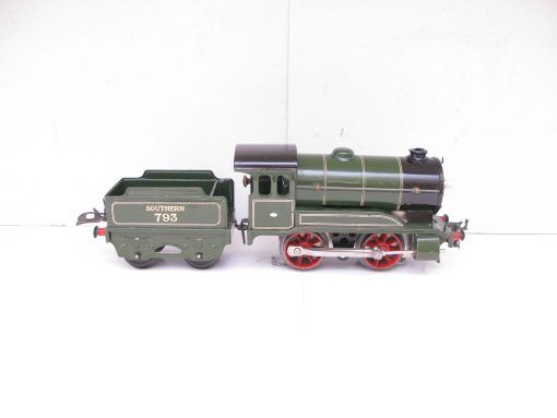 Hornby 0 Gauge E120 Loco & Tender SR Green No.793, 3-rail 20 volt Electric circa 1936/38 - in reproduction box - Image 6