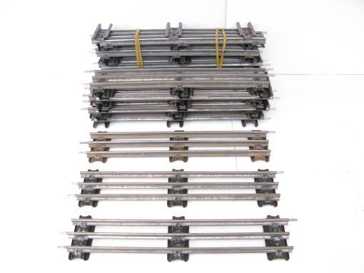 Hornby 0 Gauge Tinplate 3-rail Single Straights - unboxed - Priced (each £1.25) Sold in bundles of 10 for £12.50
