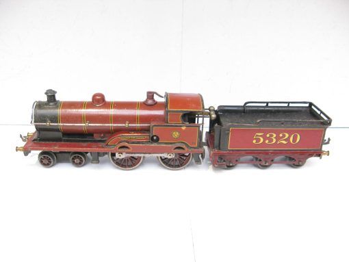 Bassett Lowke 0 Gauge 4-4-0 Locomotive & Tender LMS Lined Maroon 'George the Fifth', Clockwork