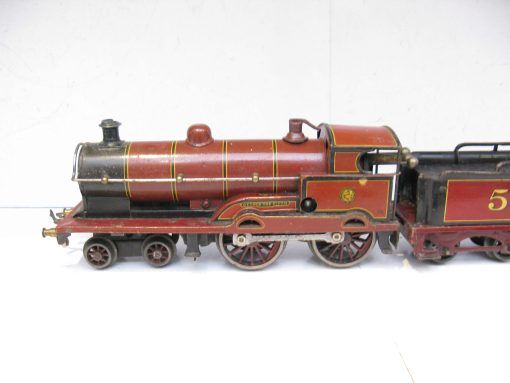 Bassett Lowke 0 Gauge 4-4-0 Locomotive & Tender LMS Lined Maroon 'George the Fifth', Clockwork - Image 4