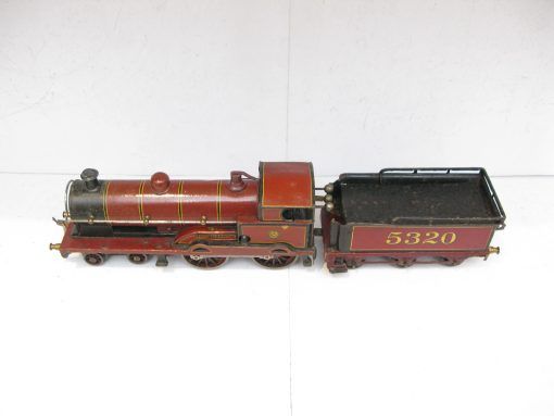 Bassett Lowke 0 Gauge 4-4-0 Locomotive & Tender LMS Lined Maroon 'George the Fifth', Clockwork - Image 3