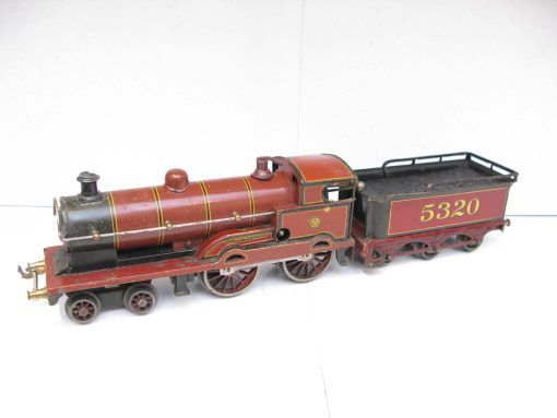 Bassett Lowke 0 Gauge 4-4-0 Locomotive & Tender LMS Lined Maroon 'George the Fifth', Clockwork