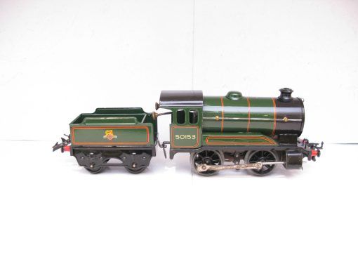 Hornby 0 Gauge Post war 0-4-0 Type 51 Loco & Tender BR lined green No.50153, clockwork - Boxed - Image 7