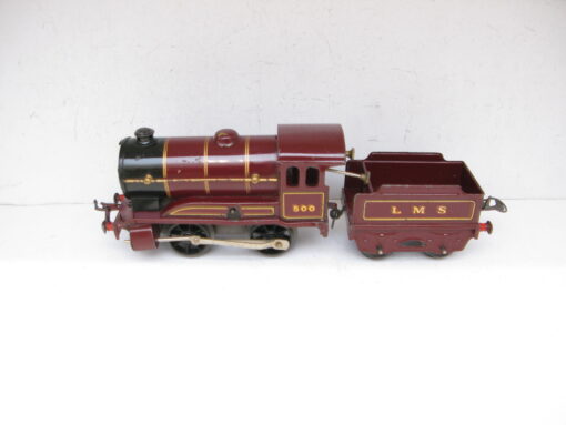 Hornby 0 Gauge No.0 Loco & Tender LMS Maroon No.500, Clockwork - unboxed - Image 2