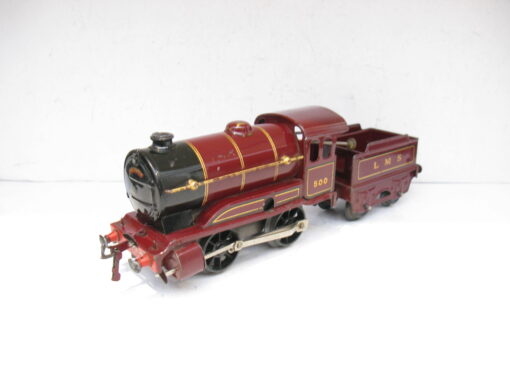 Hornby 0 Gauge No.0 Loco & Tender LMS Maroon No.500, Clockwork - unboxed - Image 4