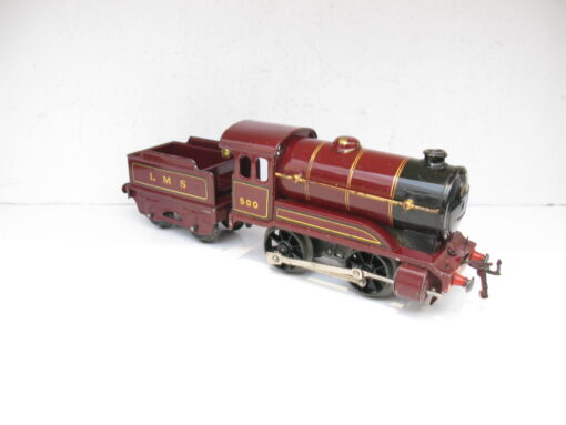 Hornby 0 Gauge No.0 Loco & Tender LMS Maroon No.500, Clockwork - unboxed - Image 5