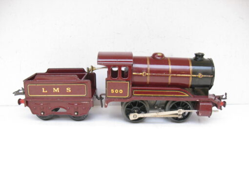 Hornby 0 Gauge No.0 Loco & Tender LMS Maroon No.500, Clockwork - unboxed - Image 9