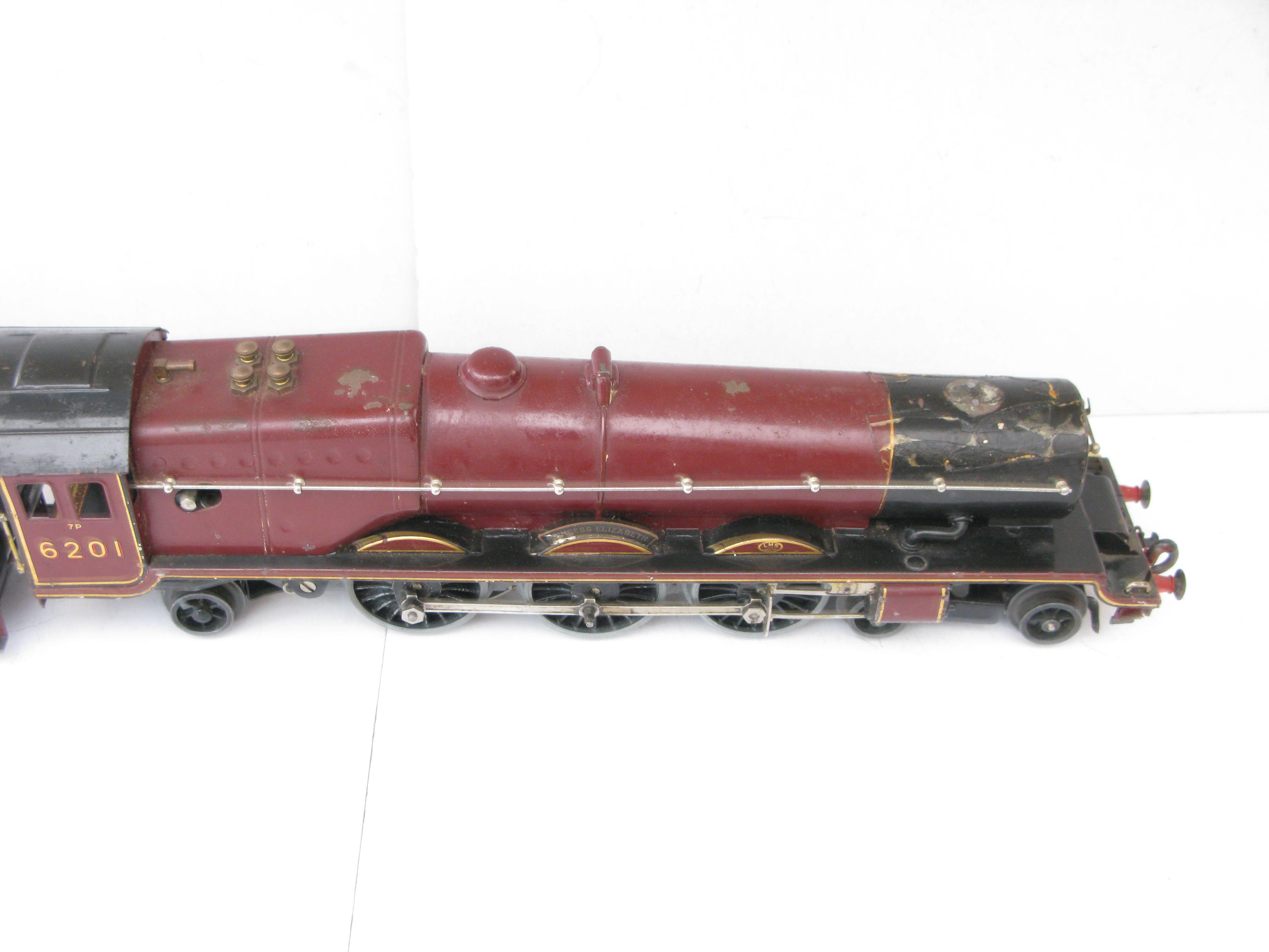 Hornby 0 Gauge 4-6-2 Loco & Tender LMS Lined Maroon 'Princess Elizabeth' No.6201, 3-rail 20 volt Electric - Boxed - Image 10