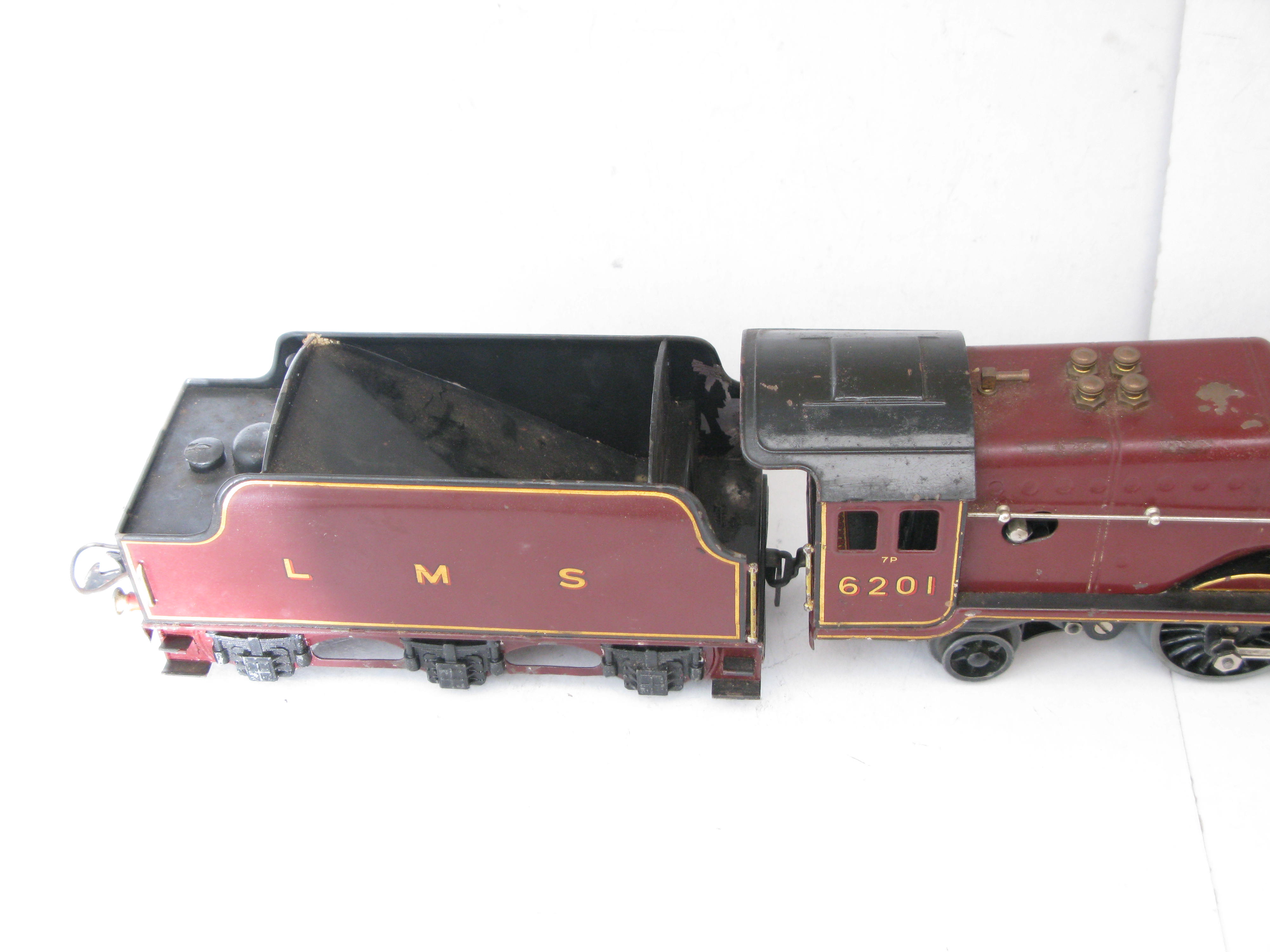 Hornby 0 Gauge 4-6-2 Loco & Tender LMS Lined Maroon 'Princess Elizabeth' No.6201, 3-rail 20 volt Electric - Boxed - Image 11