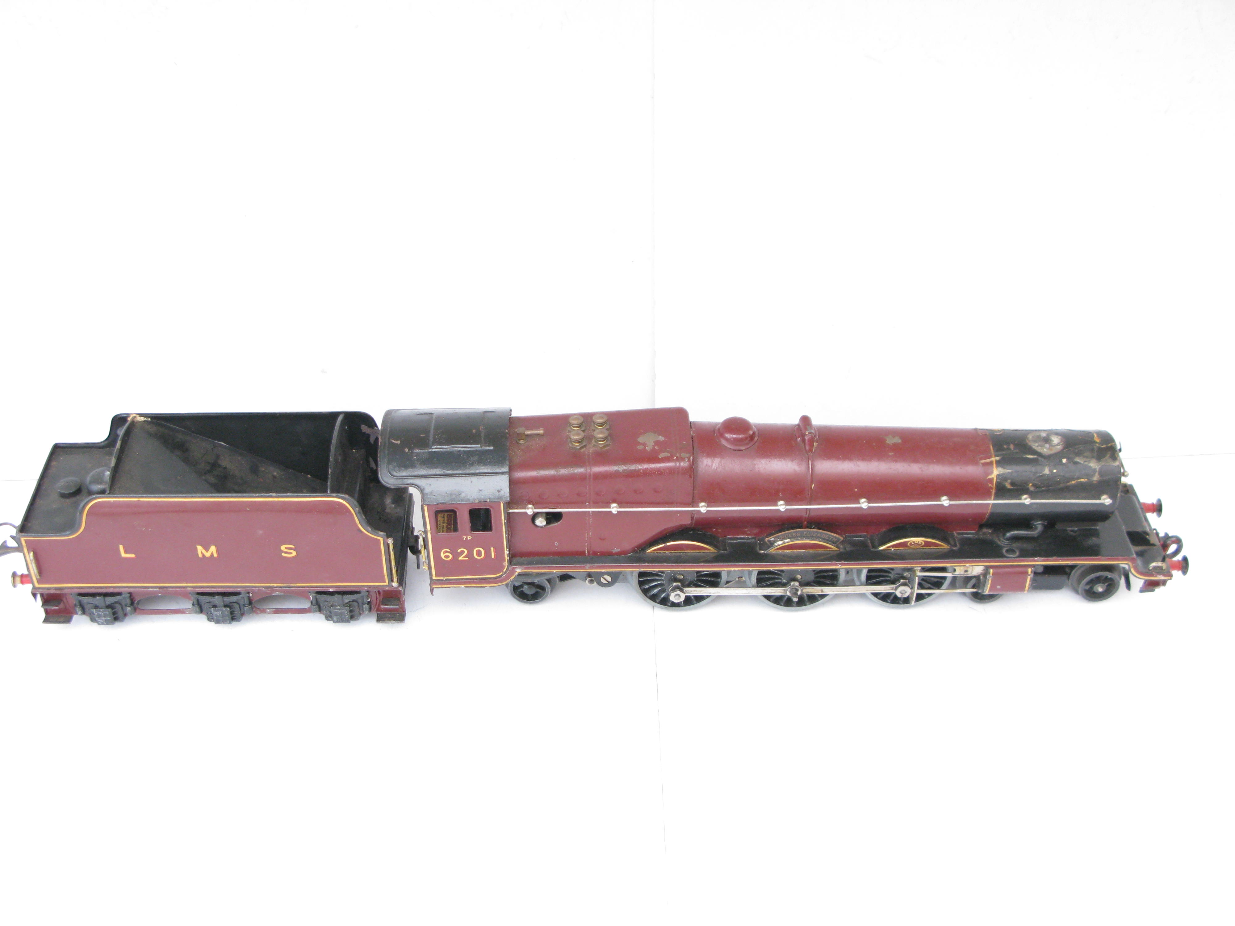 Hornby 0 Gauge 4-6-2 Loco & Tender LMS Lined Maroon 'Princess Elizabeth' No.6201, 3-rail 20 volt Electric - Boxed - Image 12