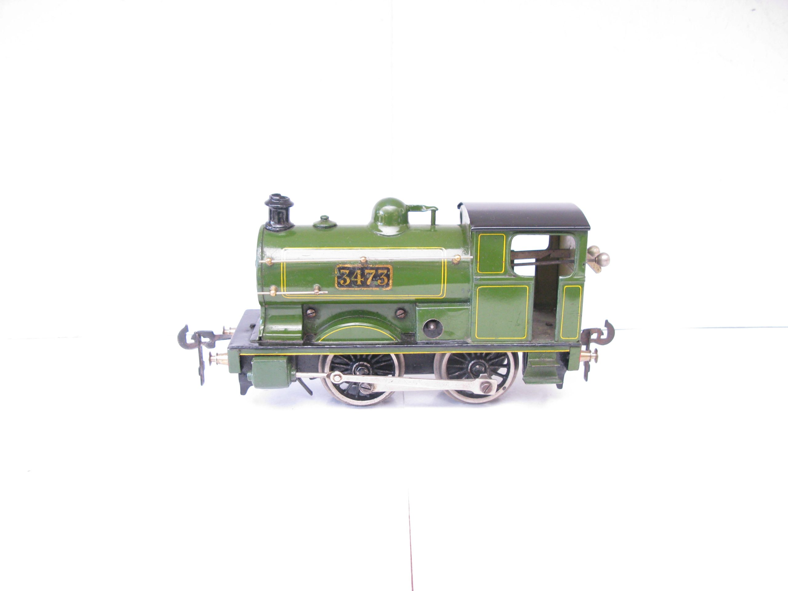Bassett Lowke (Ex Carette) 0 Gauge 0-4-0 Peckett Tank Loco in Lined green No.3473, Clockwork - unboxed - Near Mint