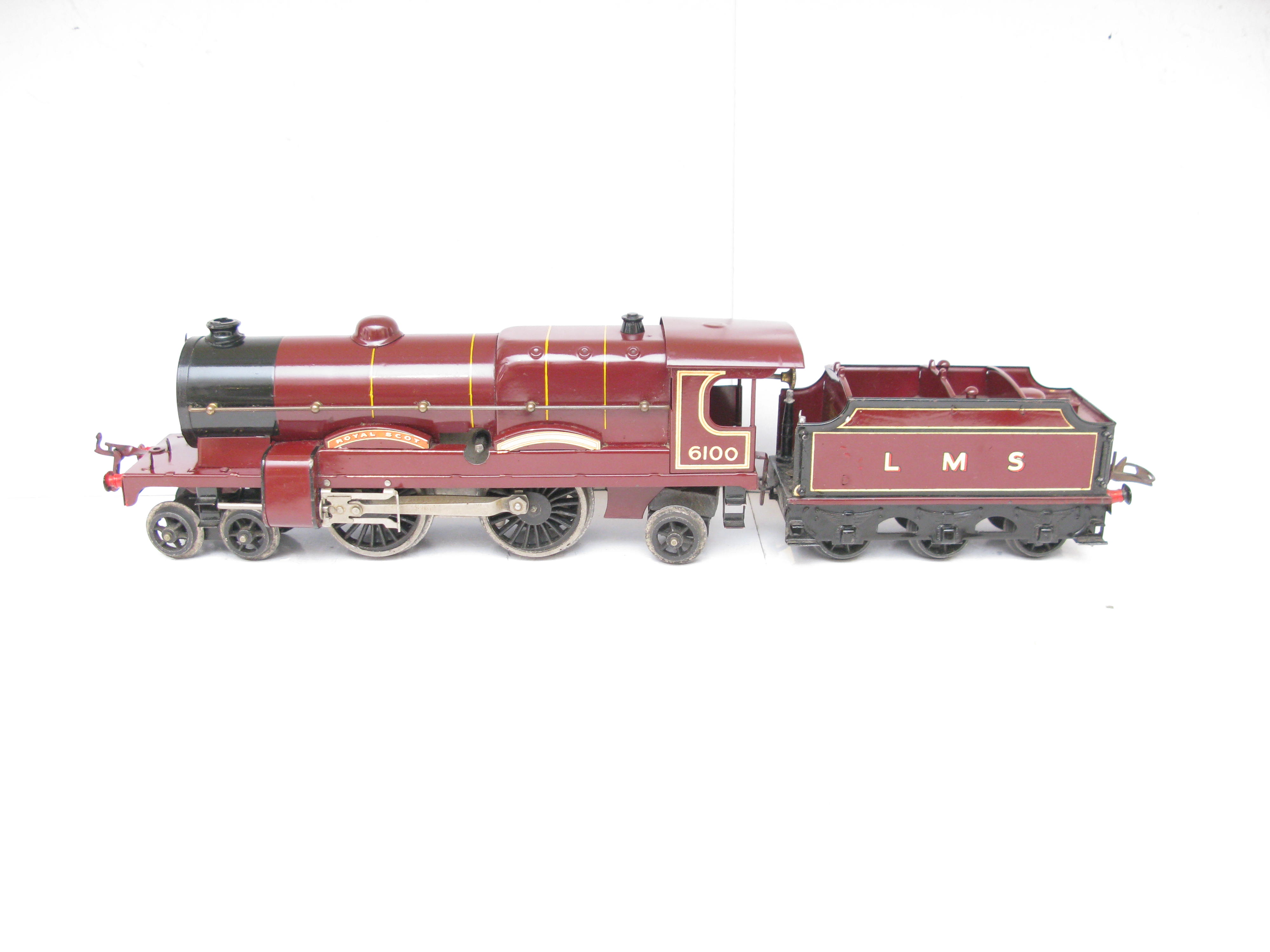 Hornby 0 Gauge No.3C Loco & Tender LMS Maroon 'ROYAL SCOT' No.6100, Clockwork - Boxed - Image 4