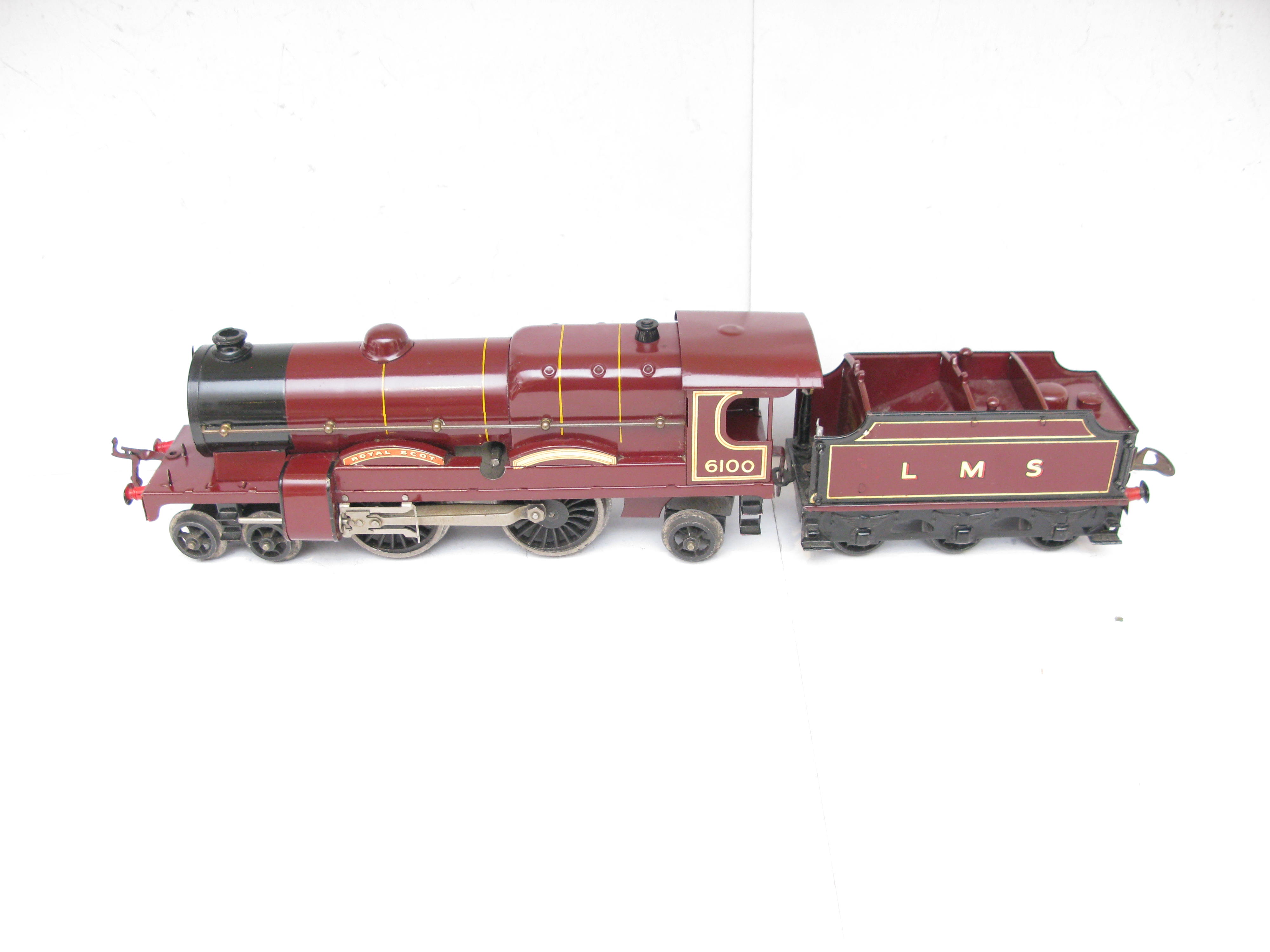 Hornby 0 Gauge No.3C Loco & Tender LMS Maroon 'ROYAL SCOT' No.6100, Clockwork - Boxed - Image 5