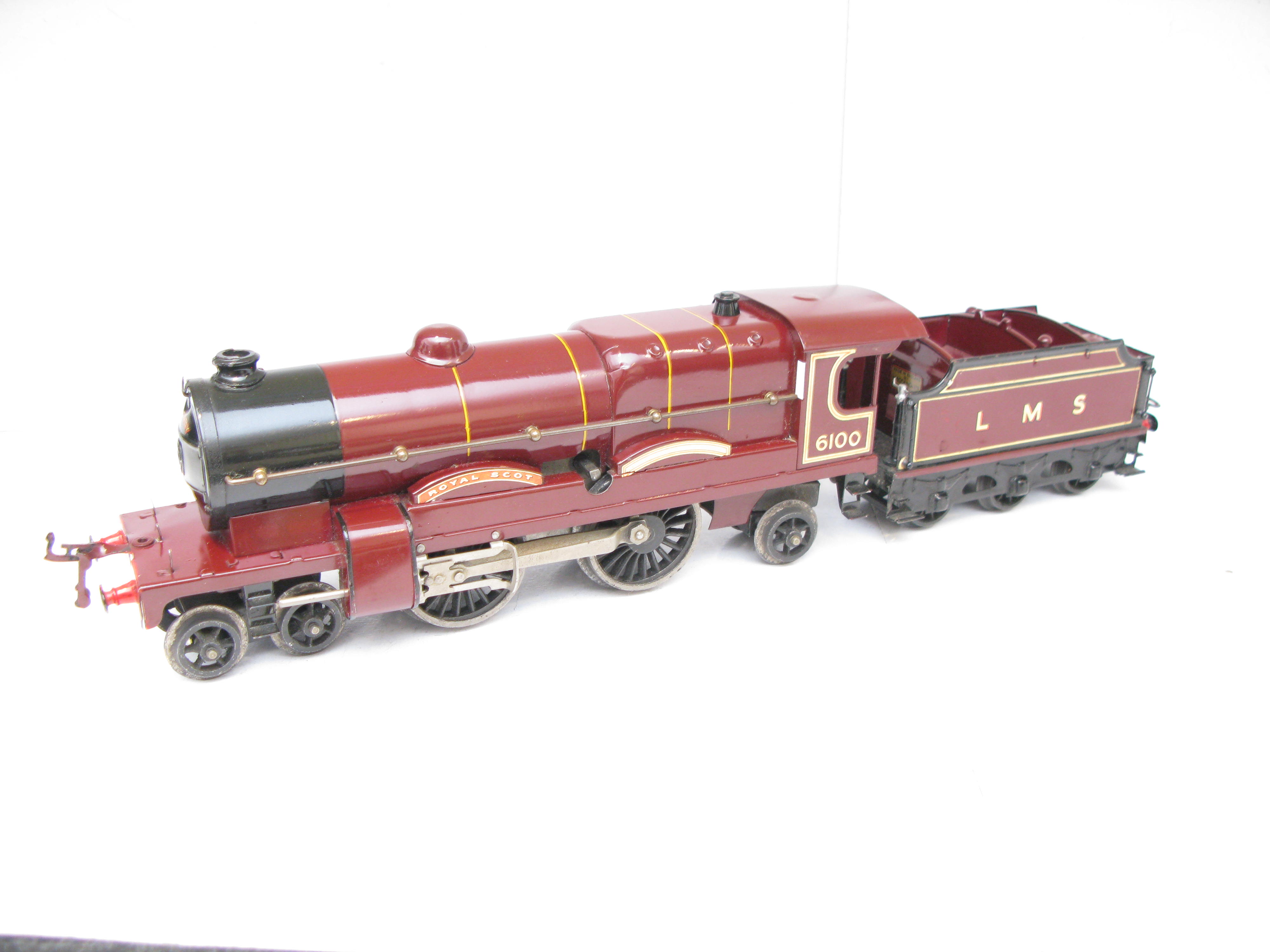 Hornby 0 Gauge No.3C Loco & Tender LMS Maroon 'ROYAL SCOT' No.6100, Clockwork - Boxed - Image 6
