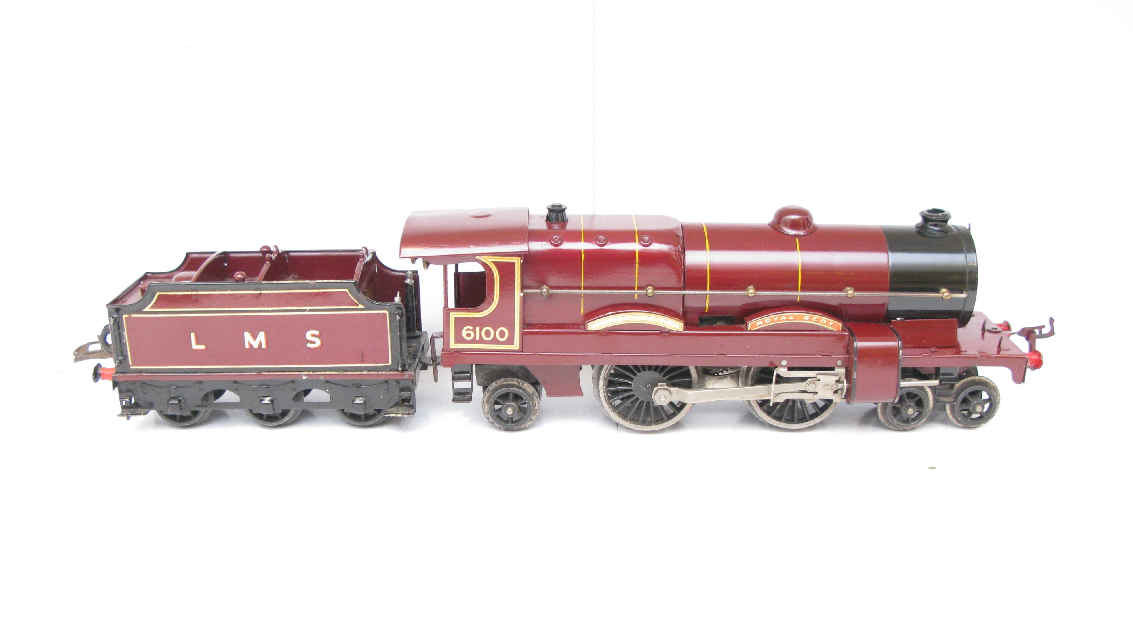Hornby 0 Gauge No.3C Loco & Tender LMS Maroon 'ROYAL SCOT' No.6100, Clockwork - Boxed - Image 9