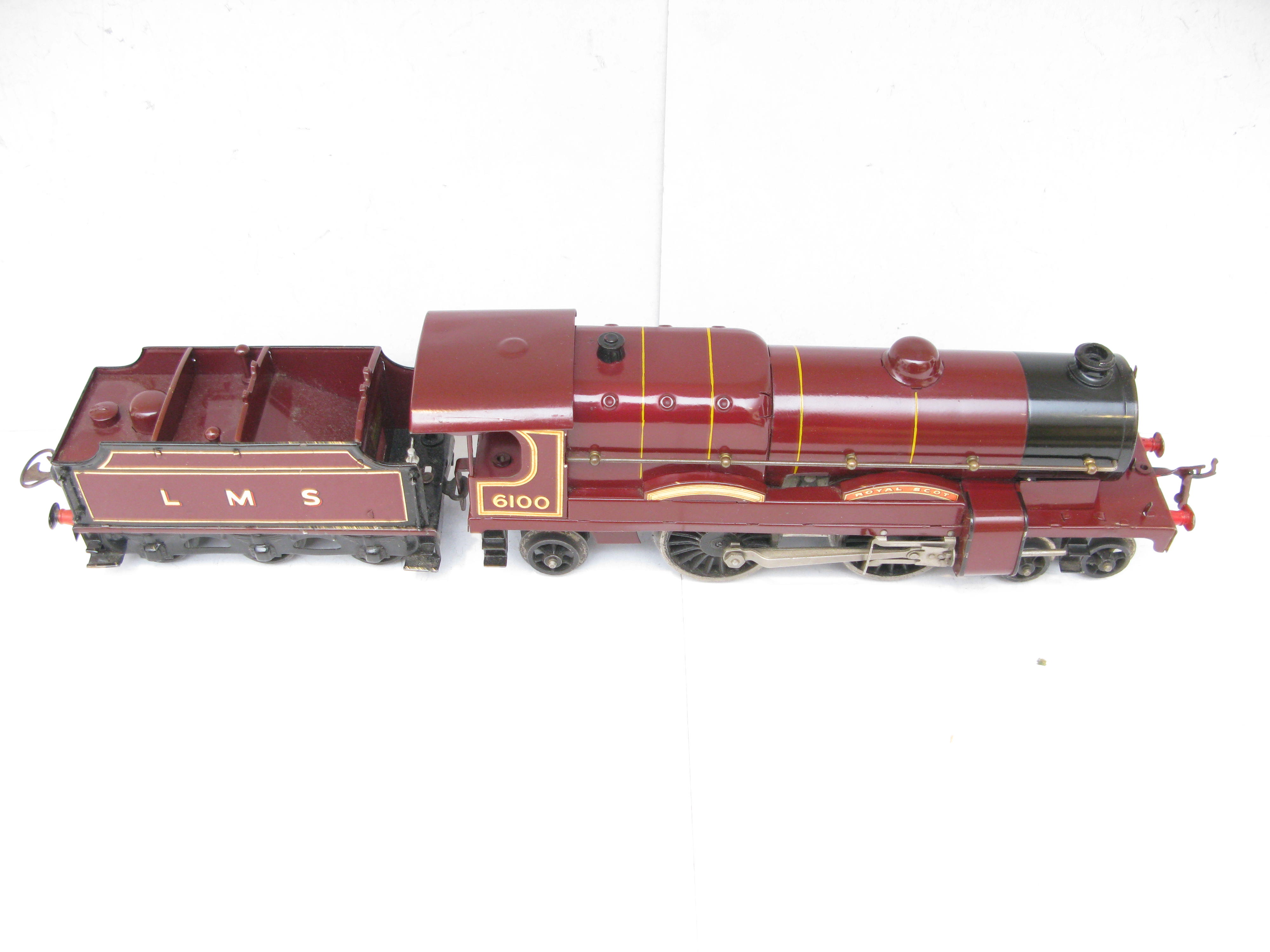 Hornby 0 Gauge No.3C Loco & Tender LMS Maroon 'ROYAL SCOT' No.6100, Clockwork - Boxed - Image 11